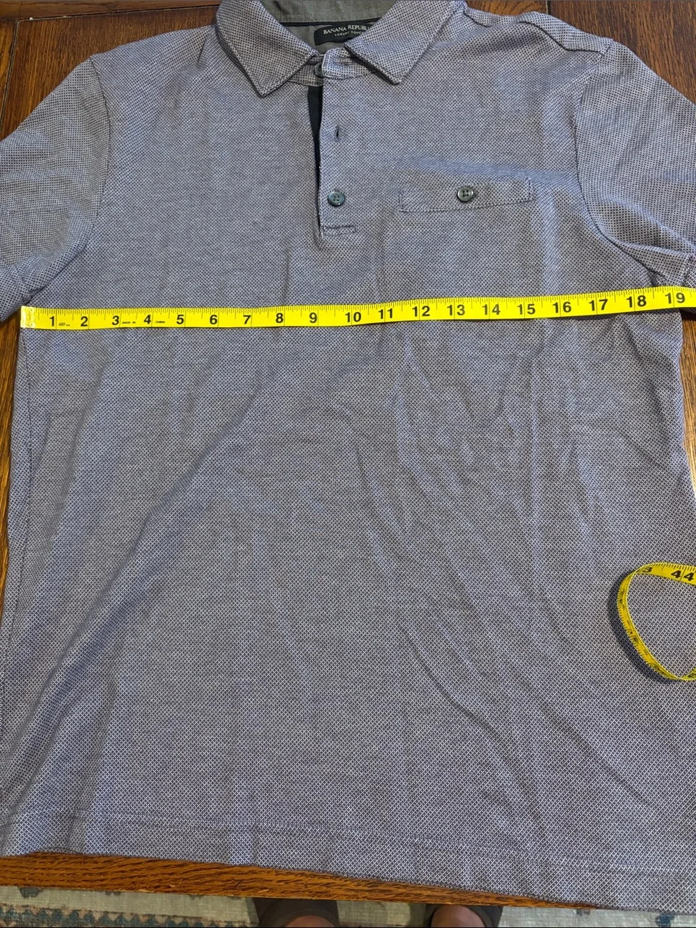 Banana Republic Blue Luxury Touch Textured Polo